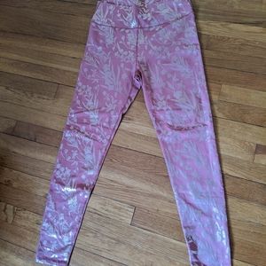 Shiny Metallic and Blush Fabletics Leggings